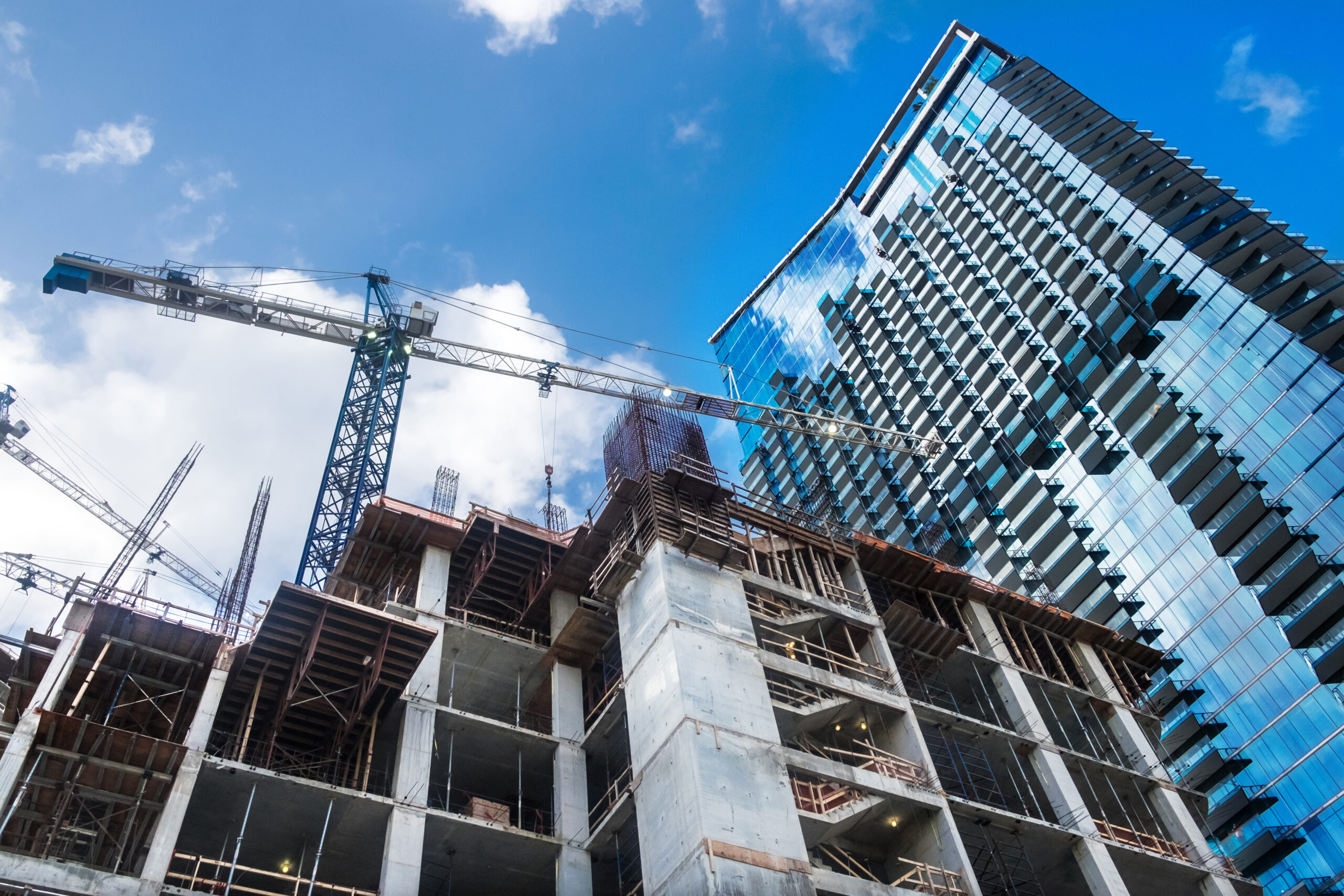 High rise construction building